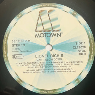 Lionel Richie – Can't Slow Down LP mit OIS (NM) - schallplattenparadis