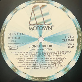 Lionel Richie – Can't Slow Down LP mit OIS (NM) - schallplattenparadis