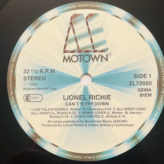 Lionel Richie ‎– Can't Slow Down LP mit OIS (VG+) - schallplattenparadis