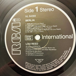 Lou Reed – Berlin LP (NM) - schallplattenparadis