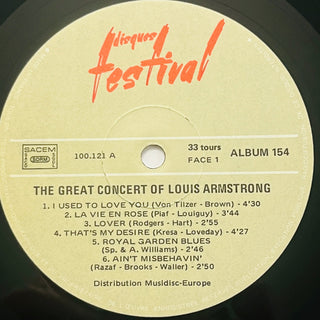 Louis Armstrong ‎– The Great Concert Of Louis Armstrong Doppel LP (NM) - schallplattenparadis