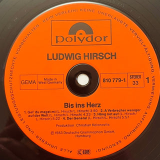 Ludwig Hirsch ‎– Bis Ins Herz LP mit OIS (NM) - schallplattenparadis