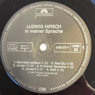 Ludwig Hirsch ‎– In Meiner Sprache LP mit OIS (NM) - schallplattenparadis