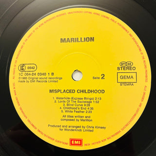 Marillion ‎– Misplaced Childhood LP (NM) - schallplattenparadis