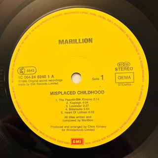 Marillion ‎– Misplaced Childhood LP (NM) - schallplattenparadis