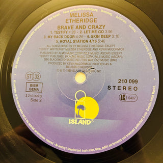 Melissa Etheridge ‎– Brave And Crazy LP mit OIS (NM) - schallplattenparadis