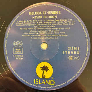 Melissa Etheridge ‎– Never Enough LP mit OIS (NM) - schallplattenparadis