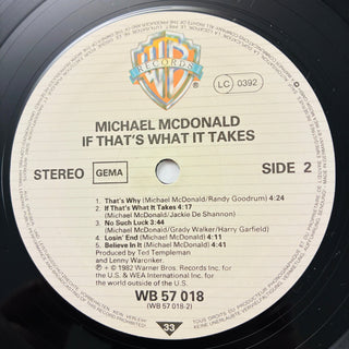 Michael McDonald – If That's What It Takes LP mit OIS (NM) - schallplattenparadis