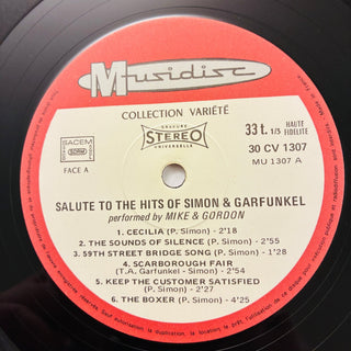 Mike & Gordon ‎– Salute To The Hits Of Simon & Garfunkel LP (VG+) - schallplattenparadis