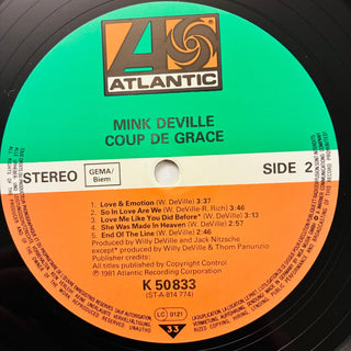 Mink DeVille – Coup De Grâce LP (NM) - schallplattenparadis