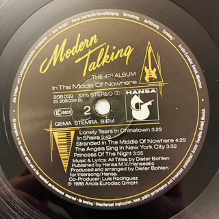Modern Talking ‎– In The Middle Of Nowhere - The 4th Album LP mit OIS (NM) - schallplattenparadis