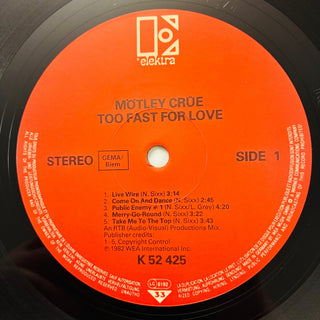 Mötley Crüe ‎– Too Fast For Love LP mit OIS (NM) - schallplattenparadis