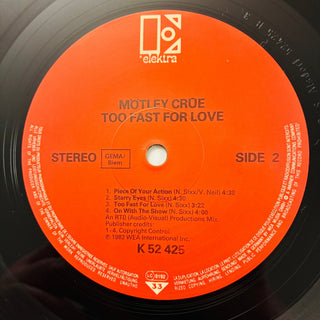 Mötley Crüe ‎– Too Fast For Love LP mit OIS (NM) - schallplattenparadis