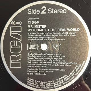 Mr. Mister ‎– Welcome To The Real World LP mit OIS (NM) - schallplattenparadis