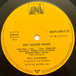 Neil Diamond ‎– Hot August Night Doppel LP (NM) - schallplattenparadis