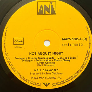 Neil Diamond ‎– Hot August Night Doppel LP (NM) - schallplattenparadis