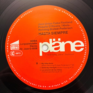 Paquito D'Rivera, Niels - Henning Ørsted - Pedersen, Esko Linnavalli, Esko Rosnell, Oscar Valdés – Hasta Siempre LP (NM) - schallplattenparadis