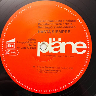 Paquito D'Rivera, Niels - Henning Ørsted - Pedersen, Esko Linnavalli, Esko Rosnell, Oscar Valdés – Hasta Siempre LP (NM) - schallplattenparadis