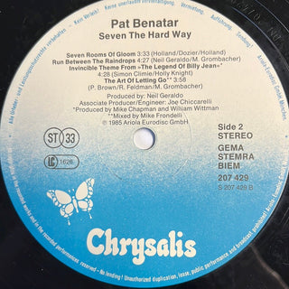 Pat Benatar ‎– Seven The Hard Way LP mit OIS (NM) - schallplattenparadis