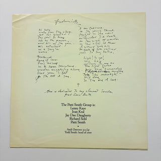 Patti Smith – Horses LP mit Beiblatt (NM) - schallplattenparadis