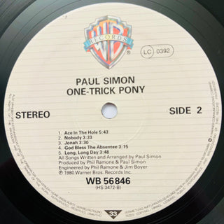 Paul Simon ‎– One - Trick Pony LP mit OIS (VG+) - schallplattenparadis