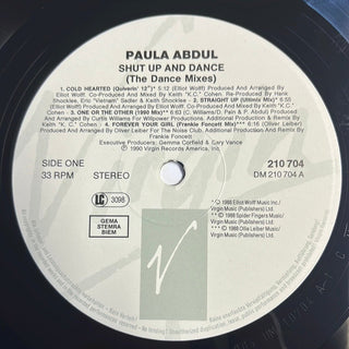 Paula Abdul ‎– Shut Up And Dance (The Dance Mixes) LP mit OIS (NM) - schallplattenparadis