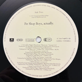 Pet Shop Boys – Actually LP mit OIS (NM) - schallplattenparadis