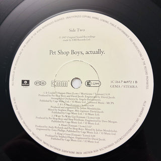 Pet Shop Boys – Actually LP mit OIS (VG+) - schallplattenparadis