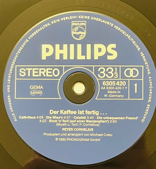 Peter Cornelius ‎– Der Kaffee Ist Fertig... LP mit OIS (NM) - schallplattenparadis