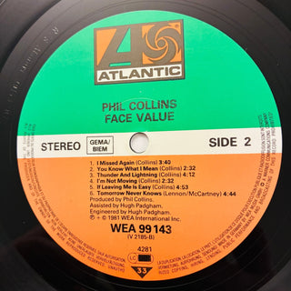 Phil Collins ‎– Face Value LP (NM) - schallplattenparadis