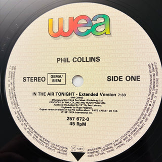 Phil Collins – In The Air Tonight (88' Remix) And (Extended Version) LP (VG+) - schallplattenparadis