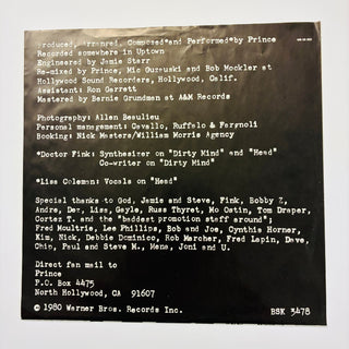 Prince – Dirty Mind LP (VG+) - schallplattenparadis