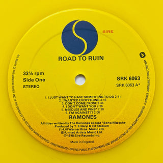 Ramones ‎– Road To Ruin LP - Yellow Translucent Vinyl (NM) - schallplattenparadis