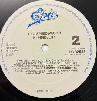 REO Speedwagon ‎– Hi Infidelity LP (VG+) - schallplattenparadis