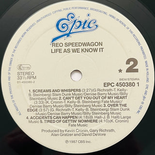 REO Speedwagon – Life As We Know It LP mit OIS (NM) - schallplattenparadis