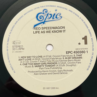 REO Speedwagon – Life As We Know It LP mit OIS (NM) - schallplattenparadis