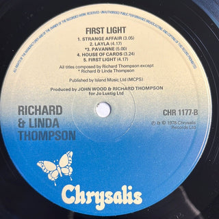 Richard & Linda Thompson ‎– First Light LP (VG+) - schallplattenparadis