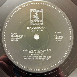 Ringsgwandl ‎– Das Letzte LP mit OIS (NM) - schallplattenparadis