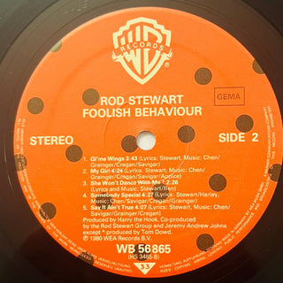 Rod Stewart – Foolish Behaviour LP mit OIS und Poster (NM) - schallplattenparadis