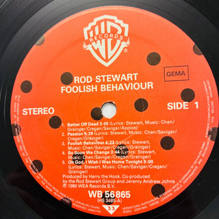 Rod Stewart – Foolish Behaviour LP mit OIS (VG+) - schallplattenparadis