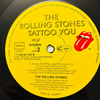 Rolling Stones ‎– Tattoo You LP mit OIS (VG+) - schallplattenparadis