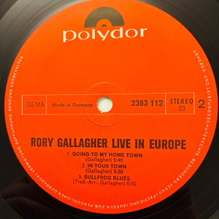 Rory Gallagher ‎– Live! In Europe LP mit OIS (NM) - schallplattenparadis