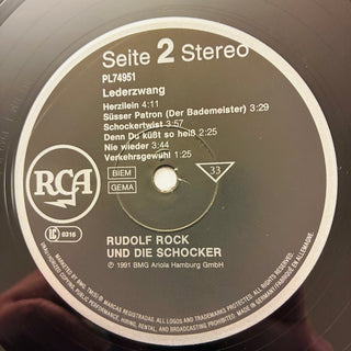 Rudolf Rock & Die Schocker ‎– Lederzwang LP mit OIS (NM) - schallplattenparadis
