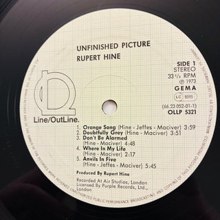 Rupert Hine ‎– Unfinished Picture LP mit OIS (NM) - schallplattenparadis