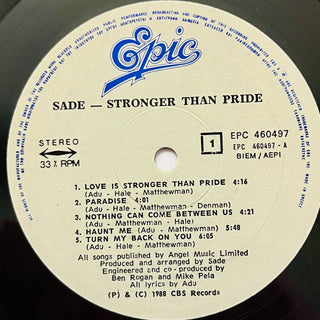 Sade ‎– Stronger Than Pride LP (NM) - schallplattenparadis