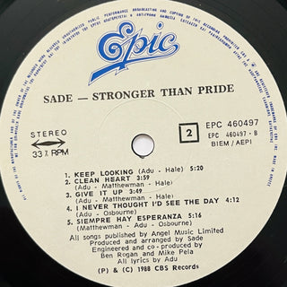 Sade ‎– Stronger Than Pride LP (NM) - schallplattenparadis