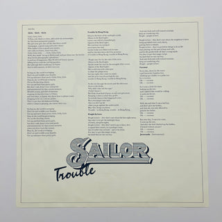 Sailor ‎– Trouble LP mit Beiblatt (NM) - schallplattenparadis