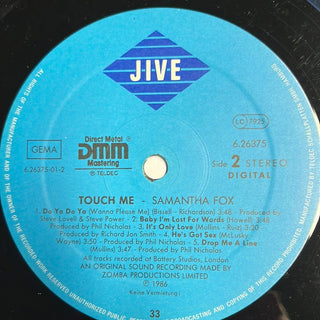 Samantha Fox ‎– Touch Me LP (NM) - schallplattenparadis