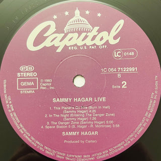 Sammy Hagar ‎– Sammy Hagar Live LP (VG+) - schallplattenparadis