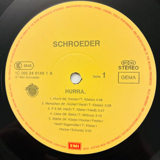 Schroeder ‎– Hurra LP (VG+) - schallplattenparadis
